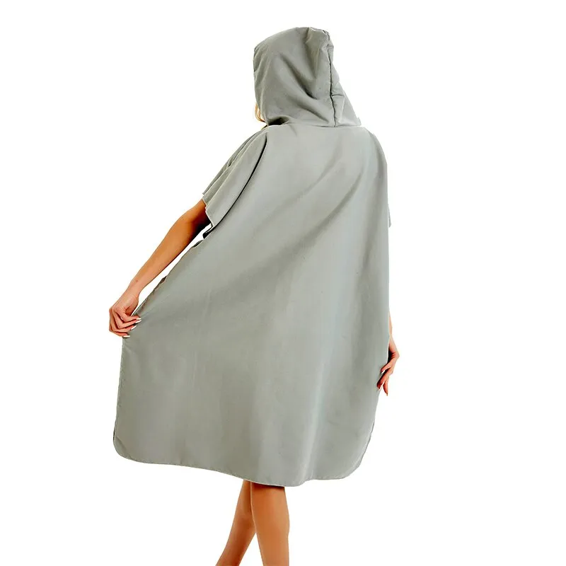 Microfiber  Wetsuit Changing Robe  with Hood, Quick Dry Hooded Towels for Swim, Beach Surf Poncho Compact & Lightweight