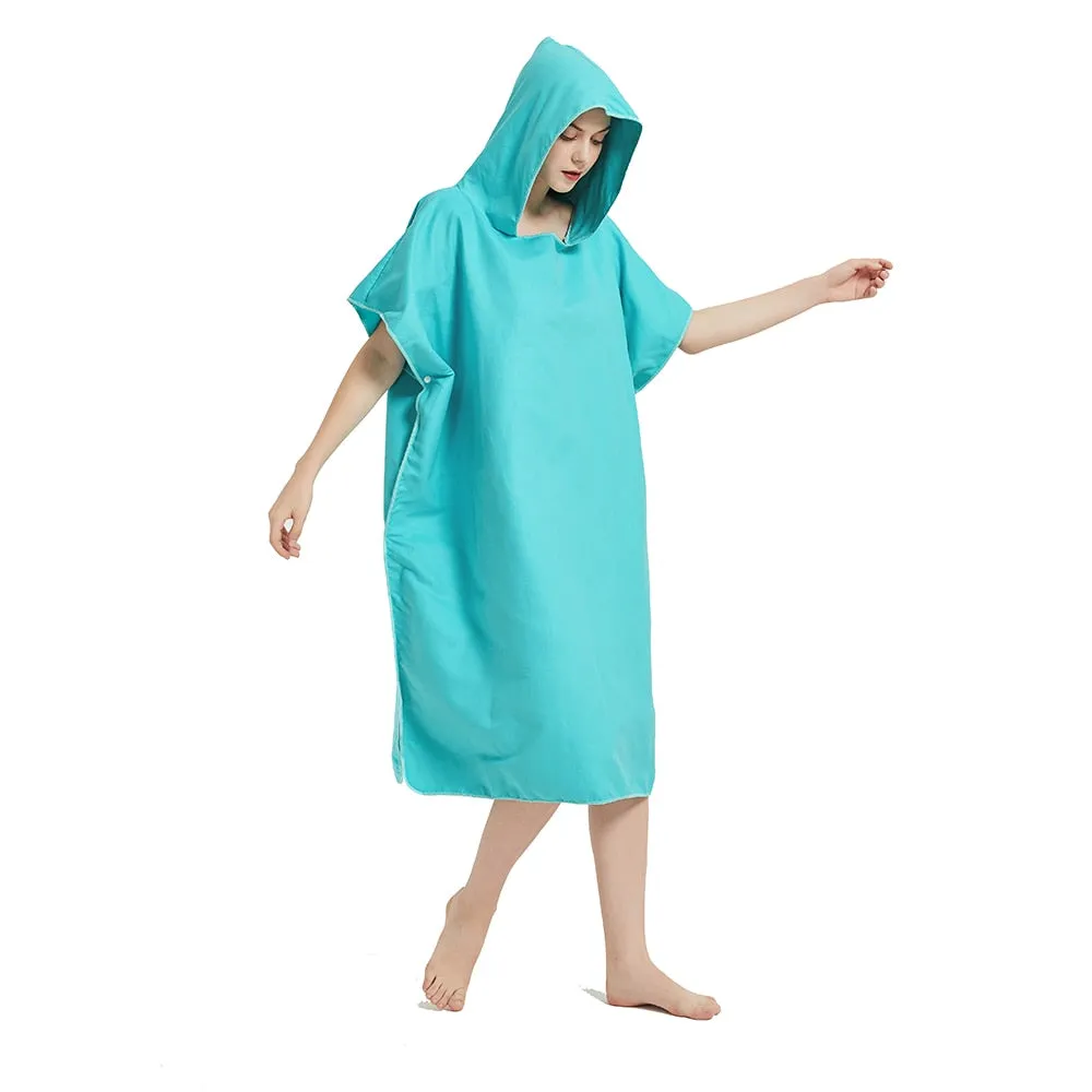 Microfiber  Wetsuit Changing Robe  with Hood, Quick Dry Hooded Towels for Swim, Beach Surf Poncho Compact & Lightweight