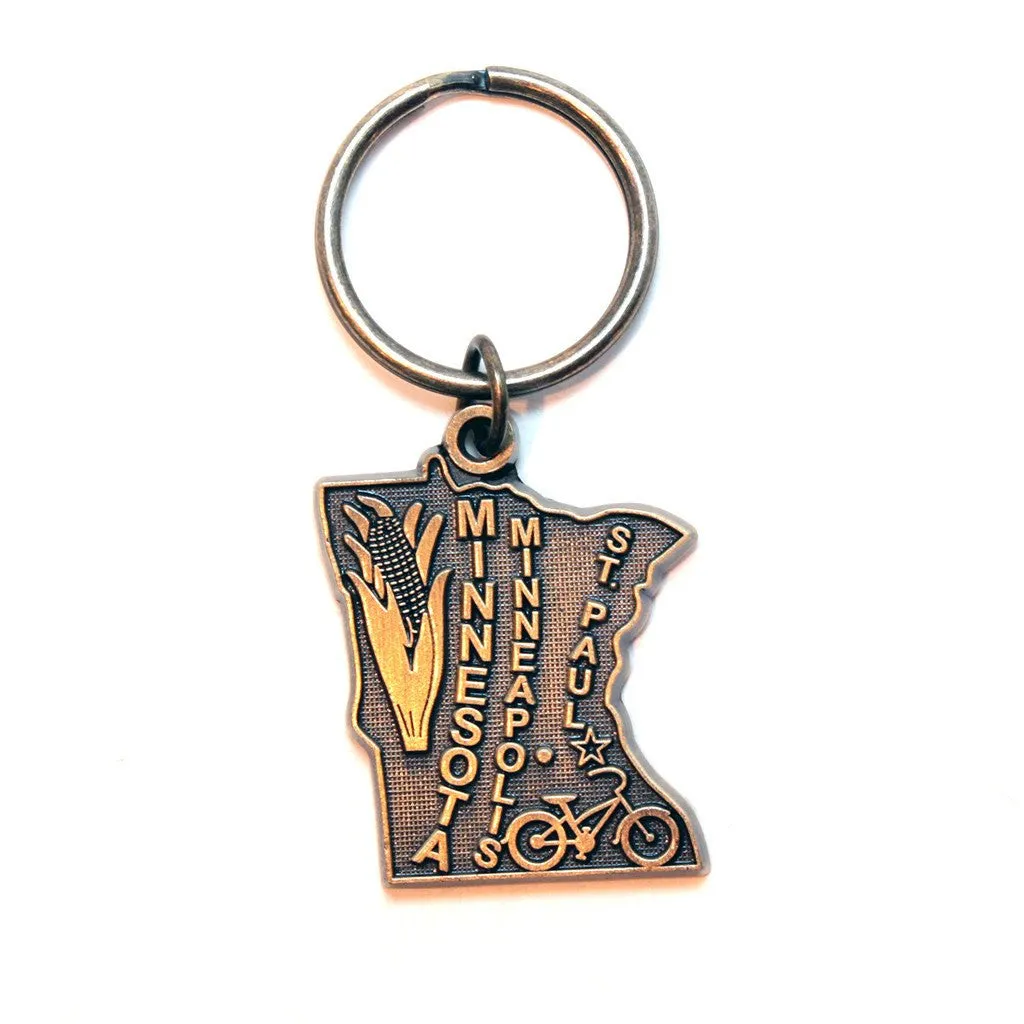 Minnesota Keychain - High Quality Thick Metal State Love Key Ring