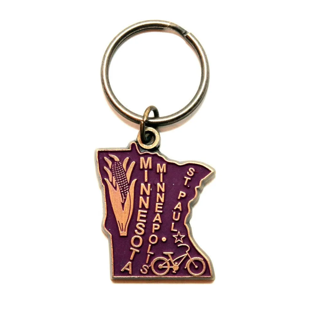 Minnesota Keychain - High Quality Thick Metal State Love Key Ring