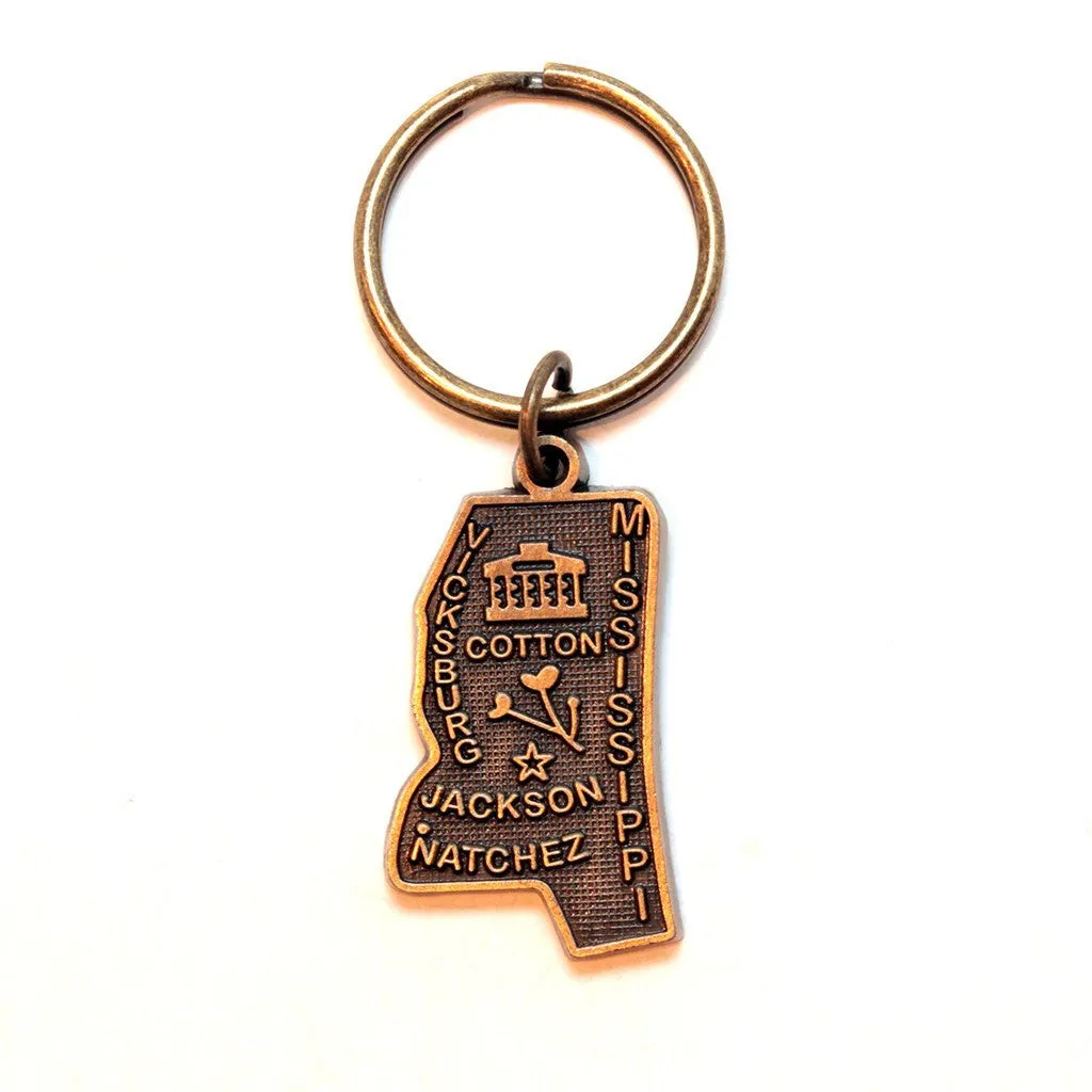 Mississippi Keychain - High Quality Thick Metal State Love Key Ring