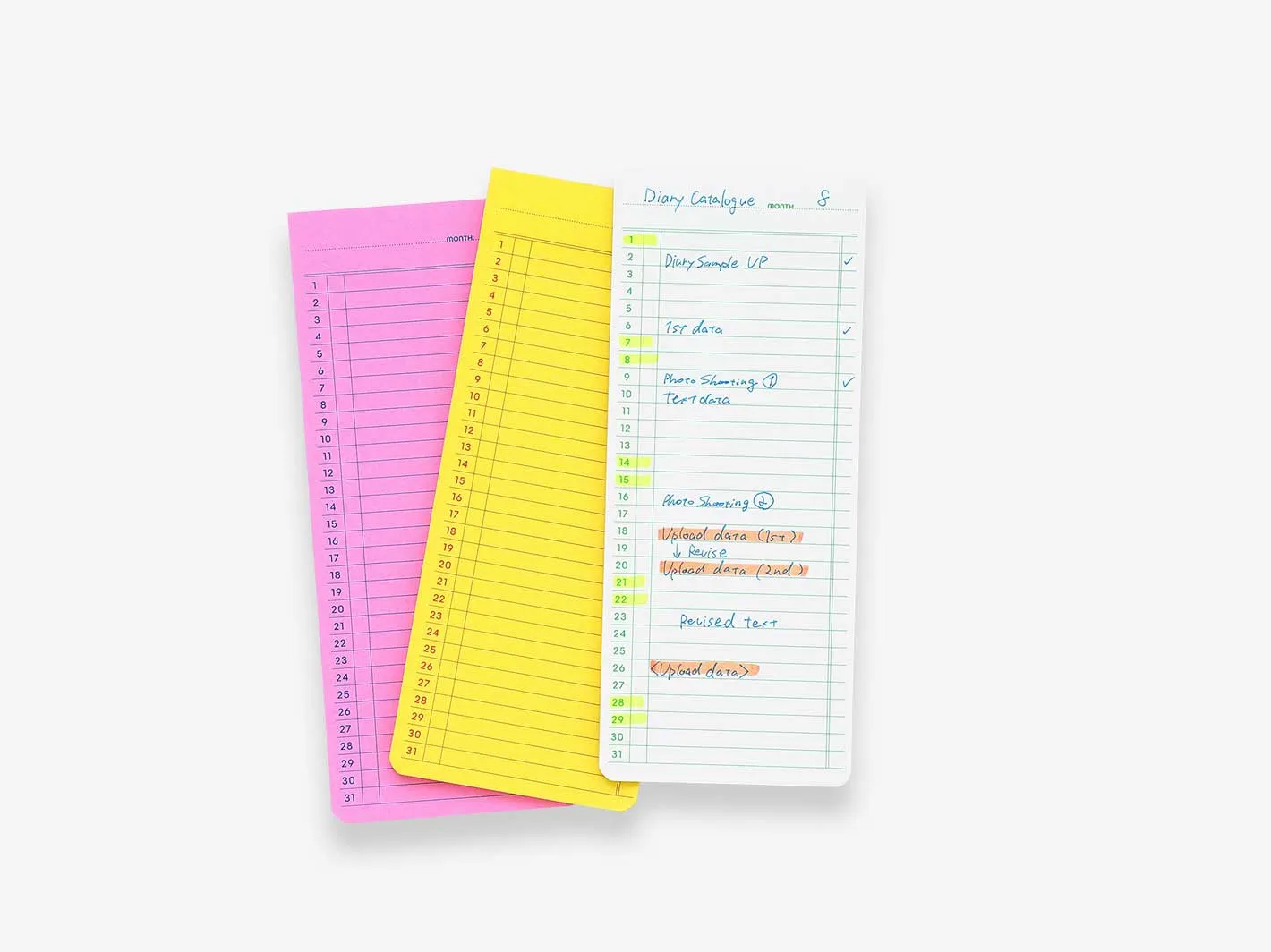 Monthly Sticky Memo Pad Yellow