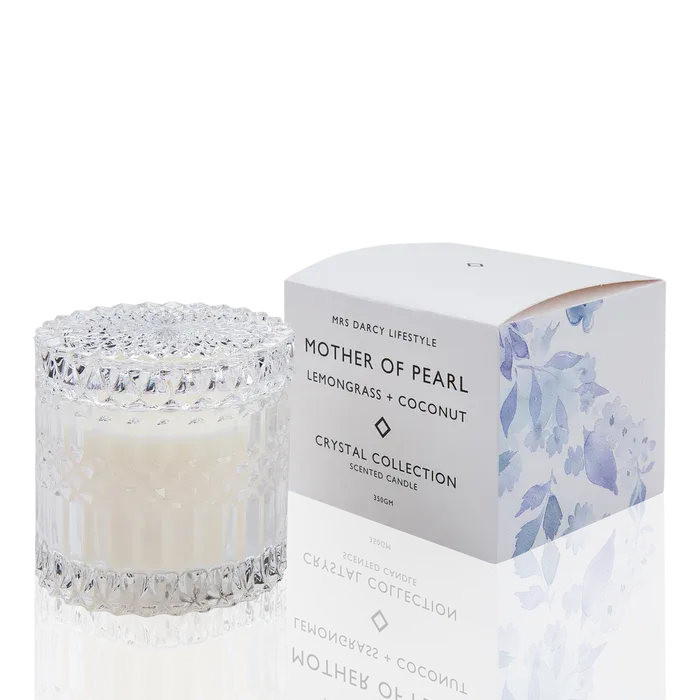 Mrs Darcy Crystal Candle - Mother of Pearl