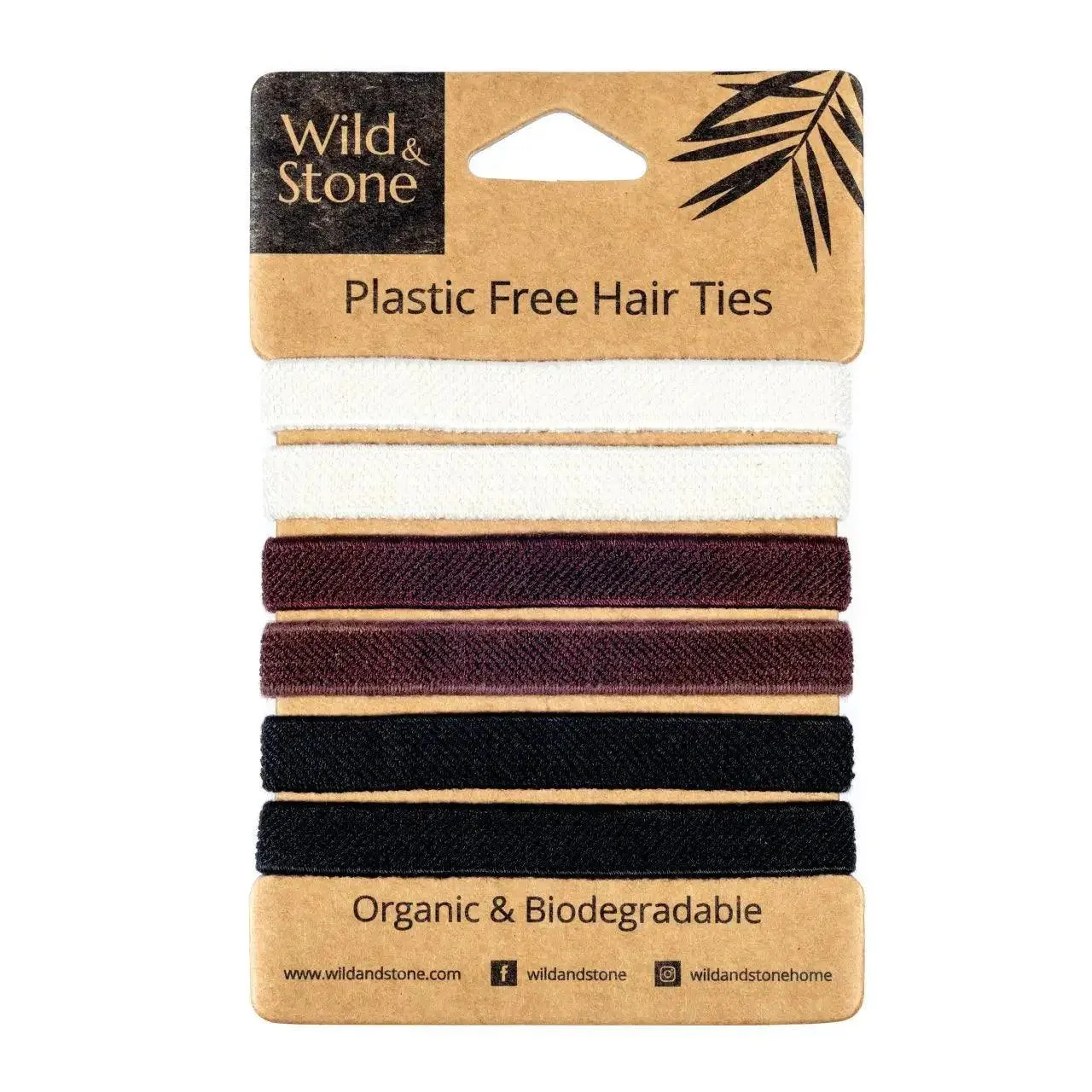 Natural Hair Ties - Plastic Free - 6 Pack