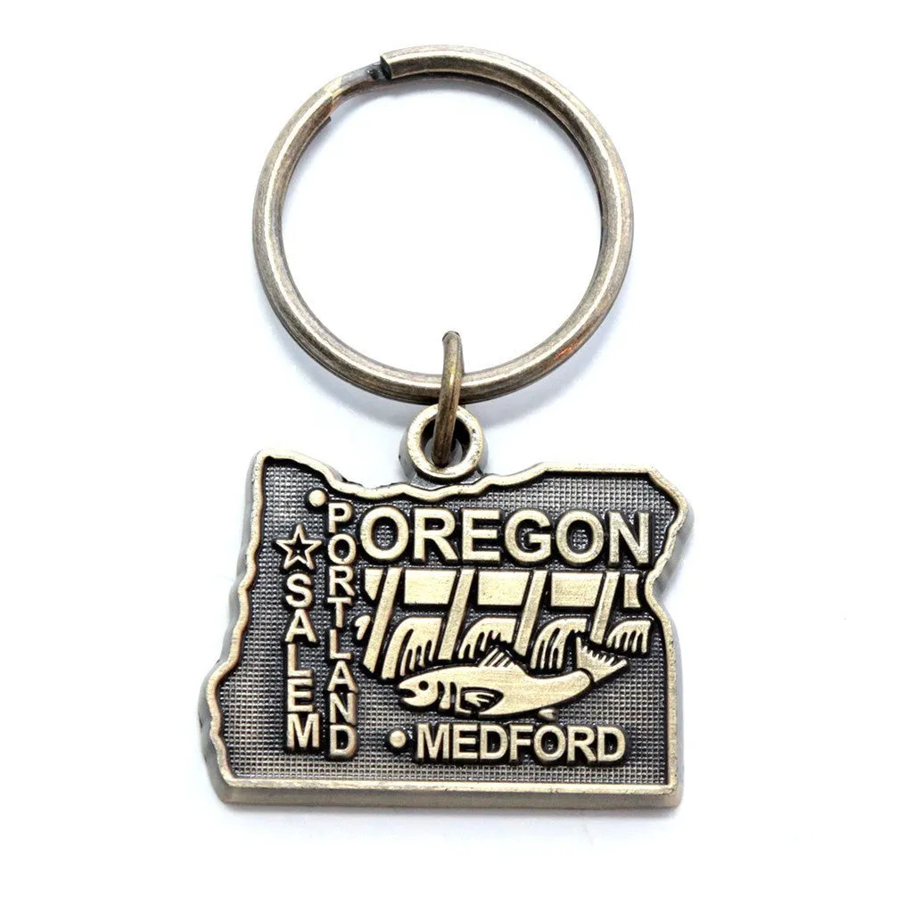 Oregon Keychain - High Quality Thick Metal State Love Key Ring