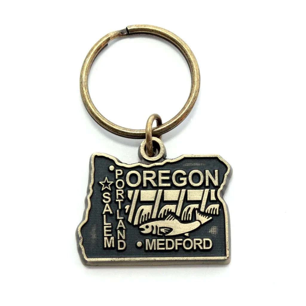 Oregon Keychain - High Quality Thick Metal State Love Key Ring