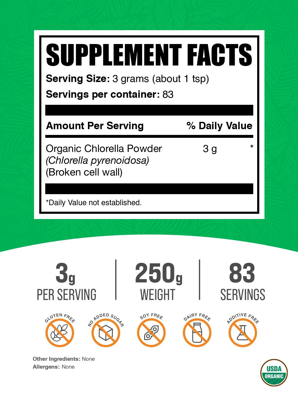 Organic Chlorella (Blue-Green Algae) Powder