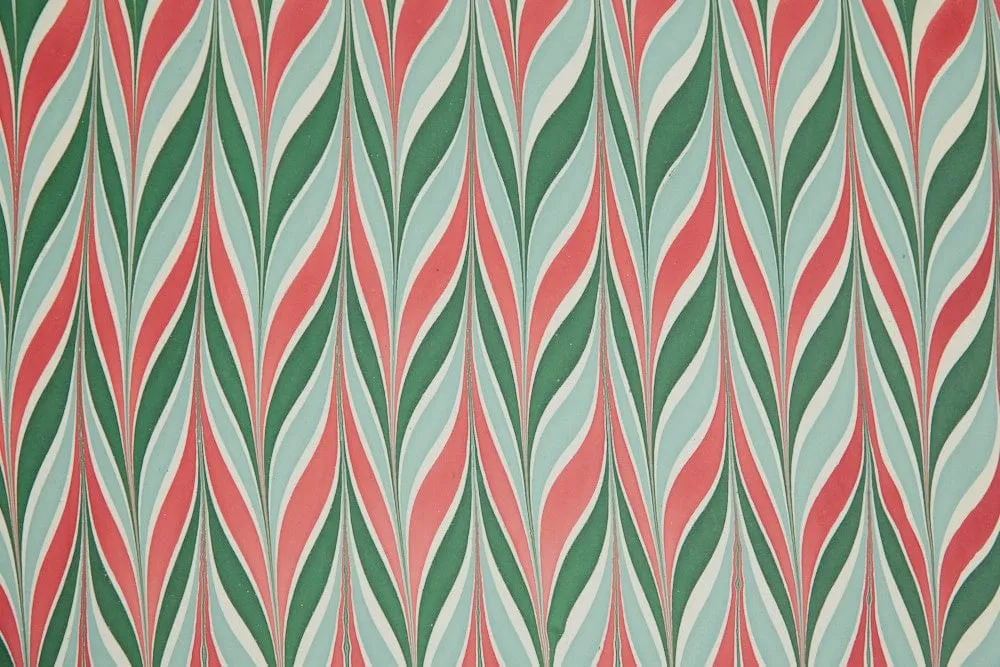 Paper Mirchi Christmas Candy Stripes Hand Marbled Wrapping Paper