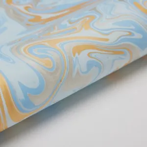 Paper Mirchi Hand Marbled Wrapping Paper Sheet Free Spirit Powder Blue