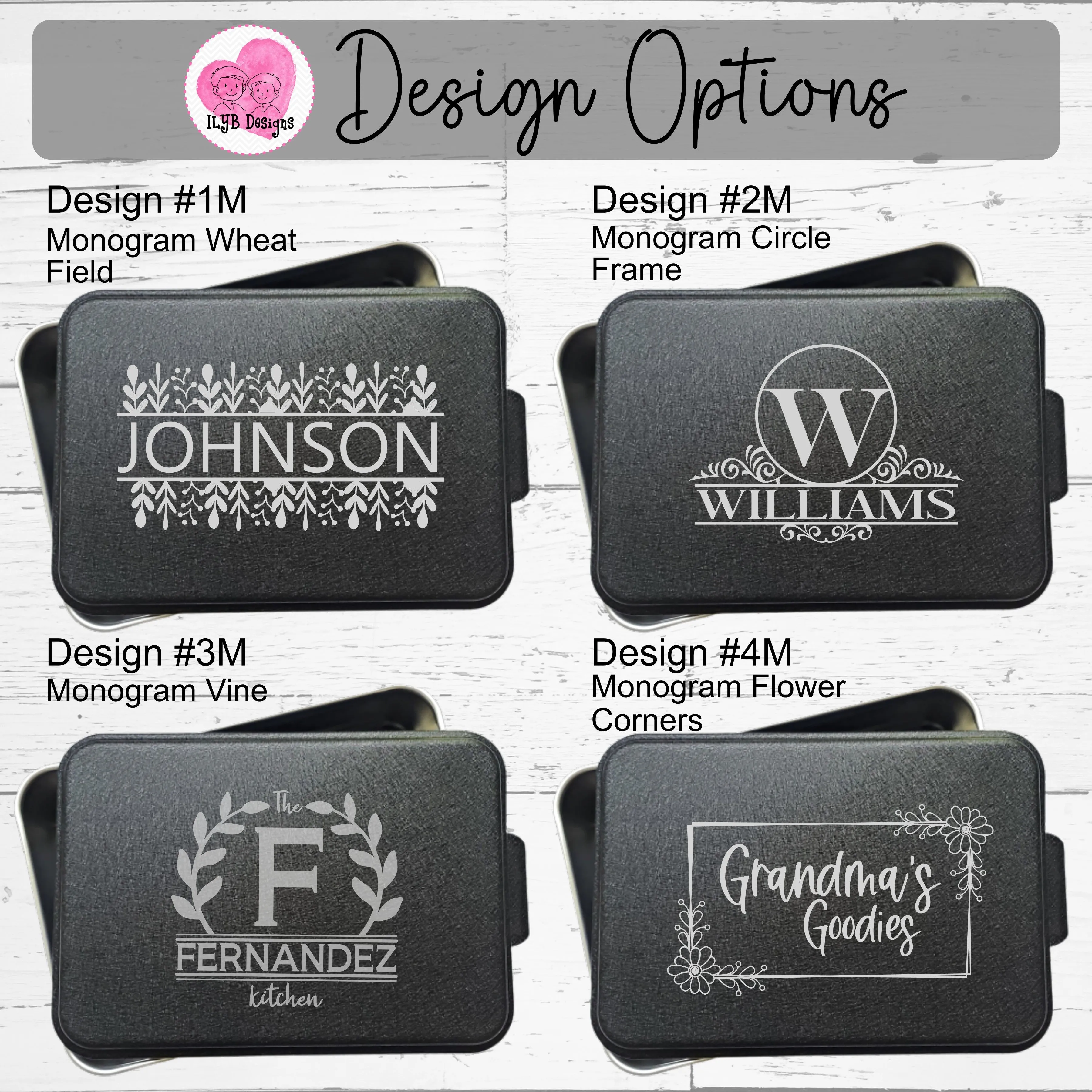 Personalized Cake Pan with Laser Engraved Lid | Monogram Design