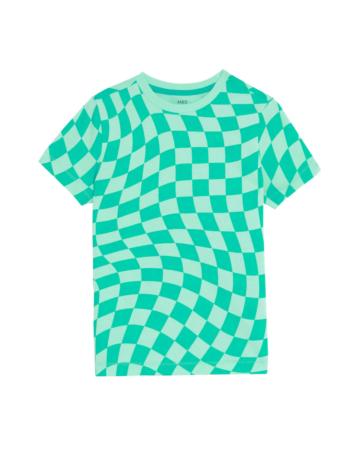 Pure Cotton Checkerboard T-Shirt