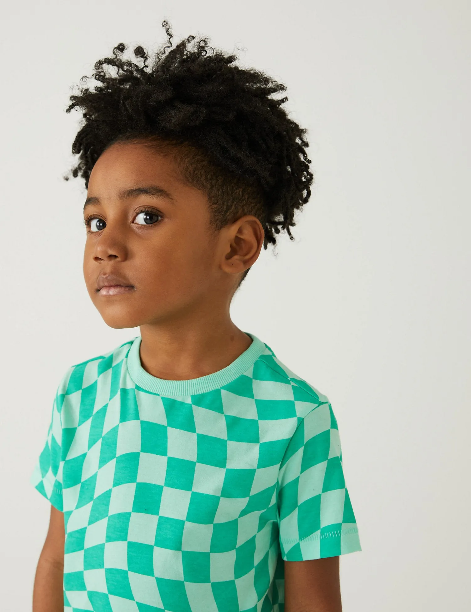 Pure Cotton Checkerboard T-Shirt