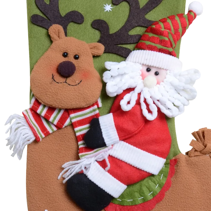 QBSM Classic Cute Christmas Stocking Decorations Gift Bag