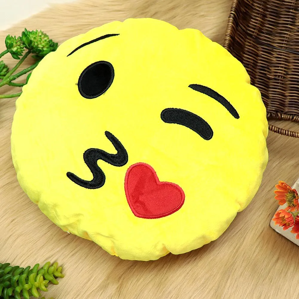 Quality Microfiber stuffed Soft Plush Emoji Cushions 26X26 CM