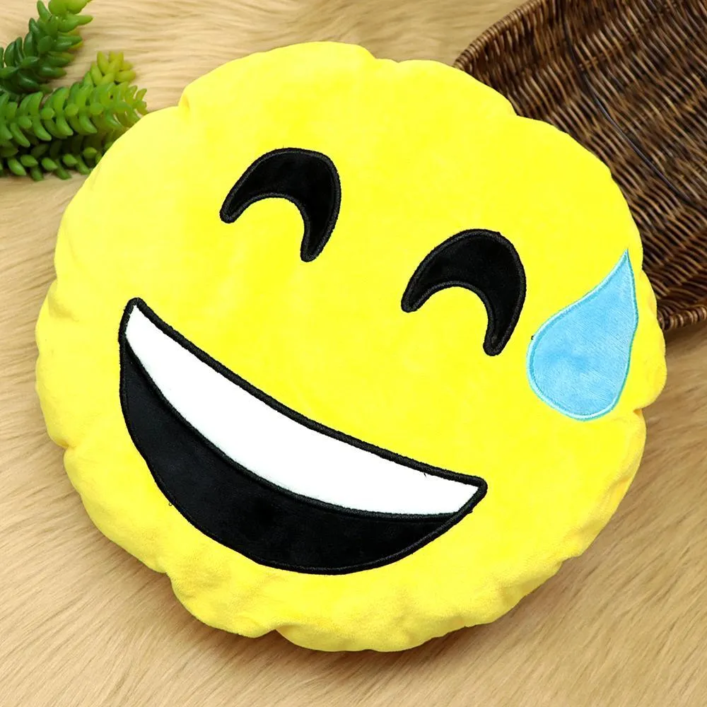 Quality Microfiber stuffed Soft Plush Emoji Cushions 26X26 CM