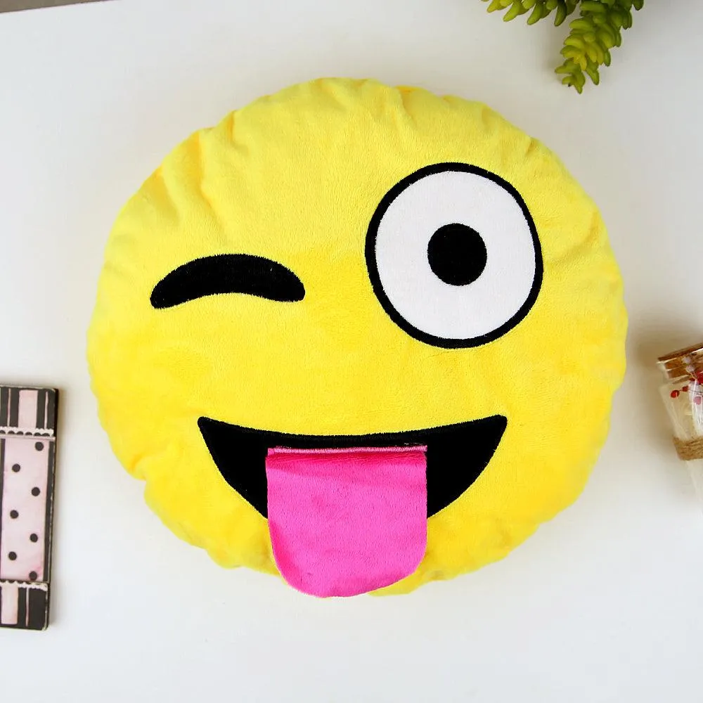 Quality Microfiber stuffed Soft Plush Emoji Cushions 26X26 CM