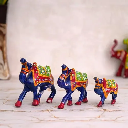 Rushville Handicraft Rajasthani Design Camel Sequence 3 Pieces for Gift Home Decorative & Pooja Room