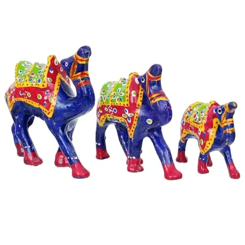 Rushville Handicraft Rajasthani Design Camel Sequence 3 Pieces for Gift Home Decorative & Pooja Room