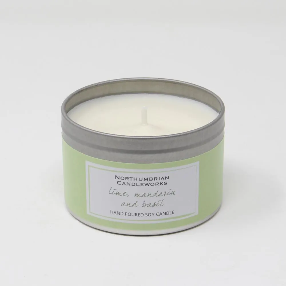 Soy Wax Candle in Lime, Mandarin & Basil Scent