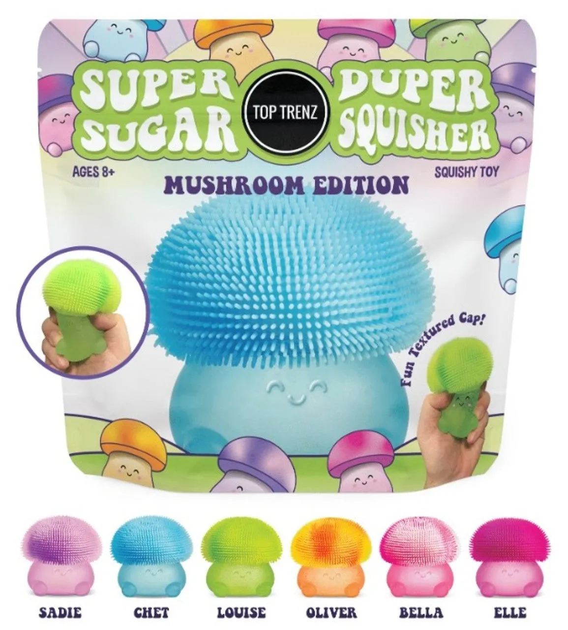 Super Duper Sugar Squisher Toy - Mushroom – Assorted – Sold Individually