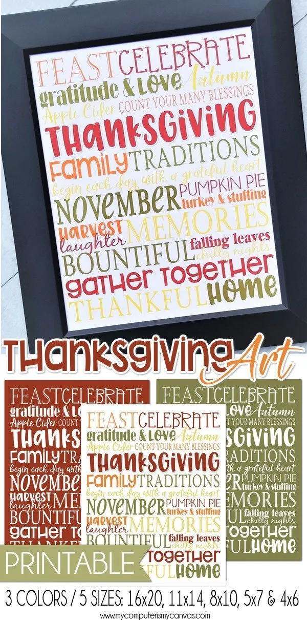 Thanksgiving {November} SUBWAY ART PRINTABLE