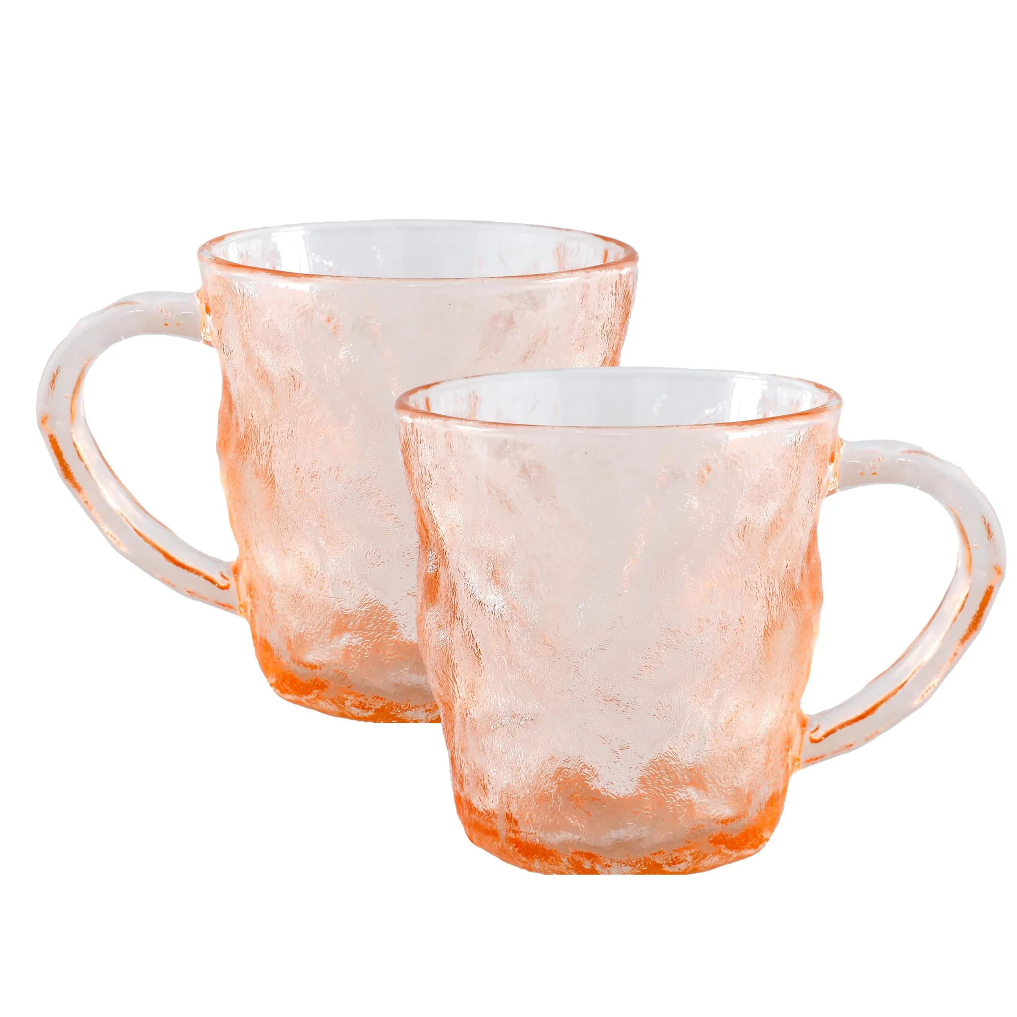 The Better Home Zest Glass Tea Cup (Set of 2-280ml) Lead Free Coffee Cup| Scratch-Resistance Microwave Safe Tea Cup Set | House Warming Gifts for New Home | Return Gifts for Women Amber