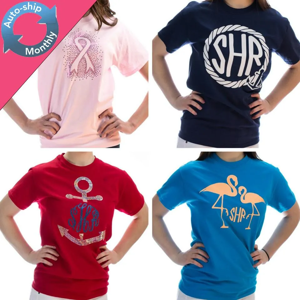 The Monogram Club - Monogrammed T-Shirt Subscription