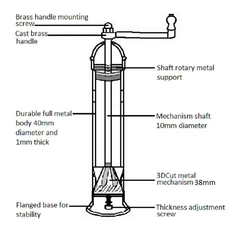 The Original 'Brass Mill' - 8" Salt Grinder