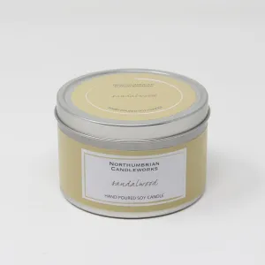 Vegan  Soy Wax Candle Tin Sandalwood