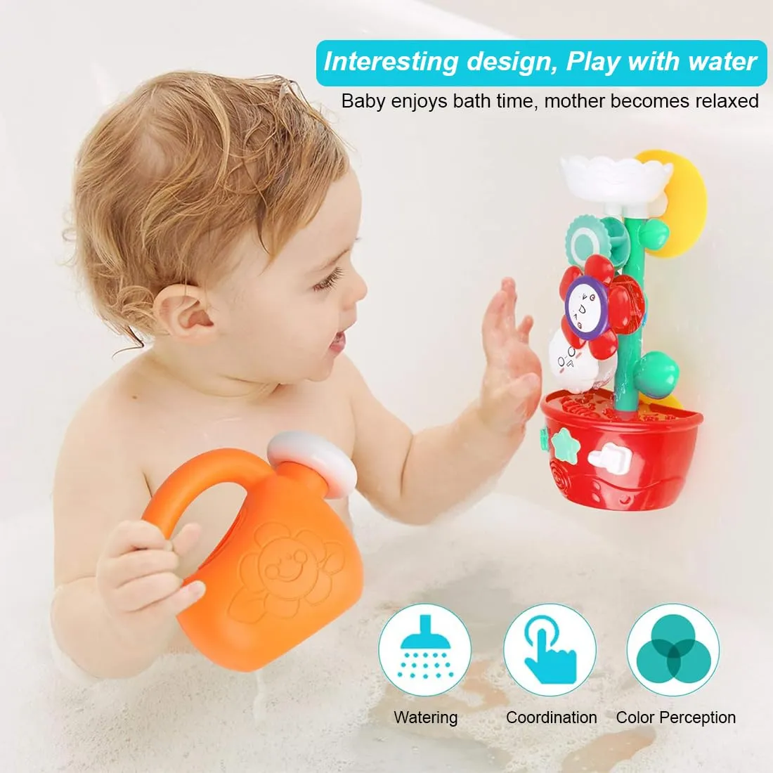 Wembley Bath Toys Water Toys for Kids Bath Tub Bathing Toys for Baby 0 - 3 Years Infant Toddlers with Mini Sprinkler and Cups Pool Toys