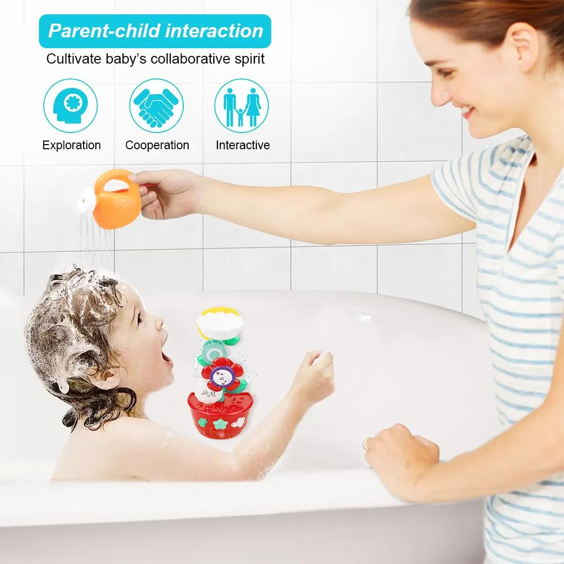 Wembley Bath Toys Water Toys for Kids Bath Tub Bathing Toys for Baby 0 - 3 Years Infant Toddlers with Mini Sprinkler and Cups Pool Toys