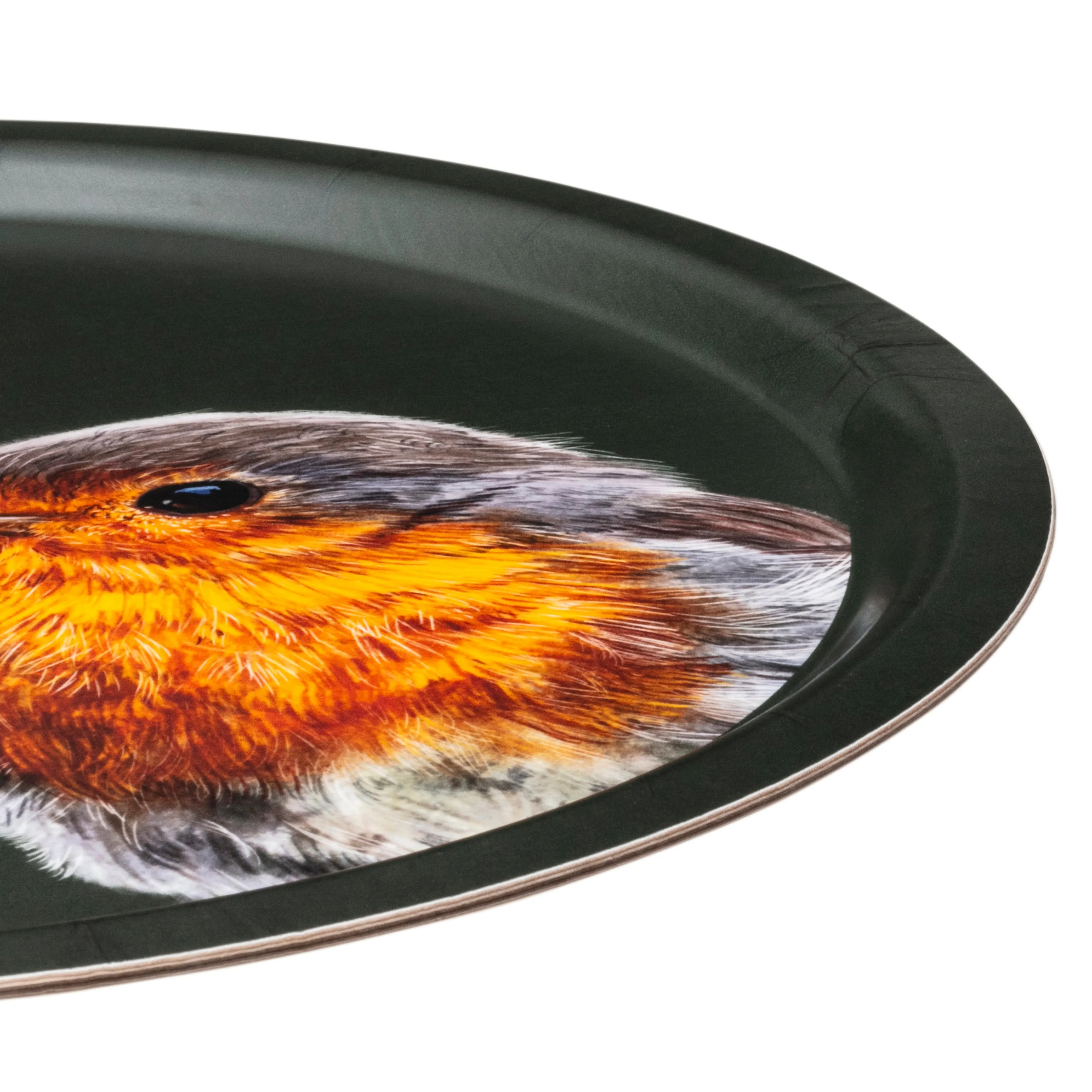 Woodland Wildlife Robin Round Birchwood Tray